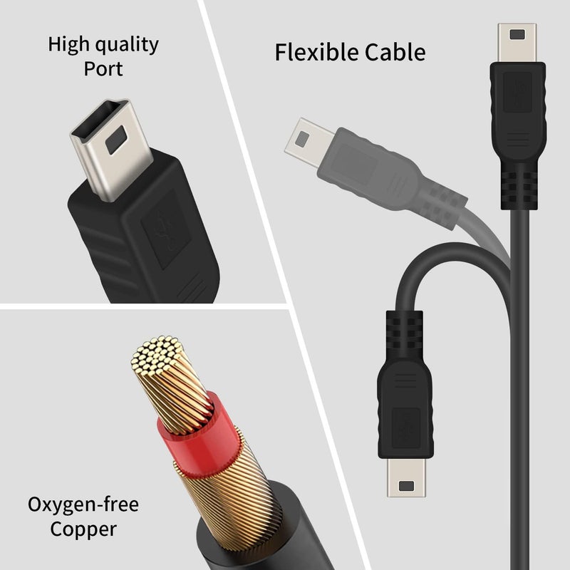 Duttek Right Angled 90 Degree 3-Pole 3.5mm DC Male AUX Audio Jack to Mini USB Male Microphone Adapter Cable-0.3m/Black - Image 4